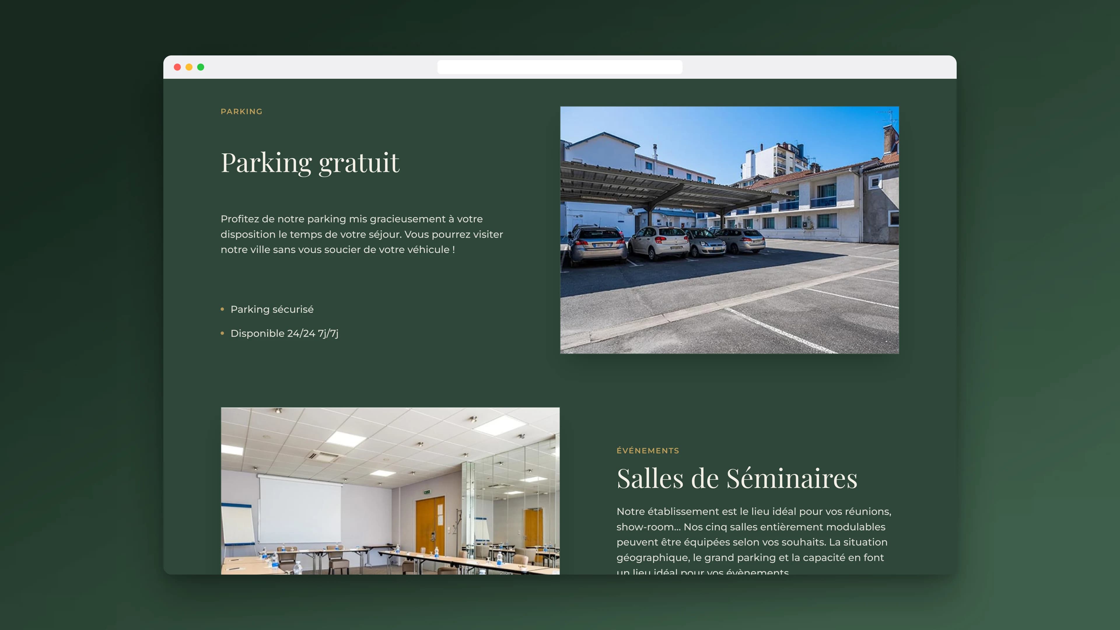Hôtel du Palois — détail de l'interface