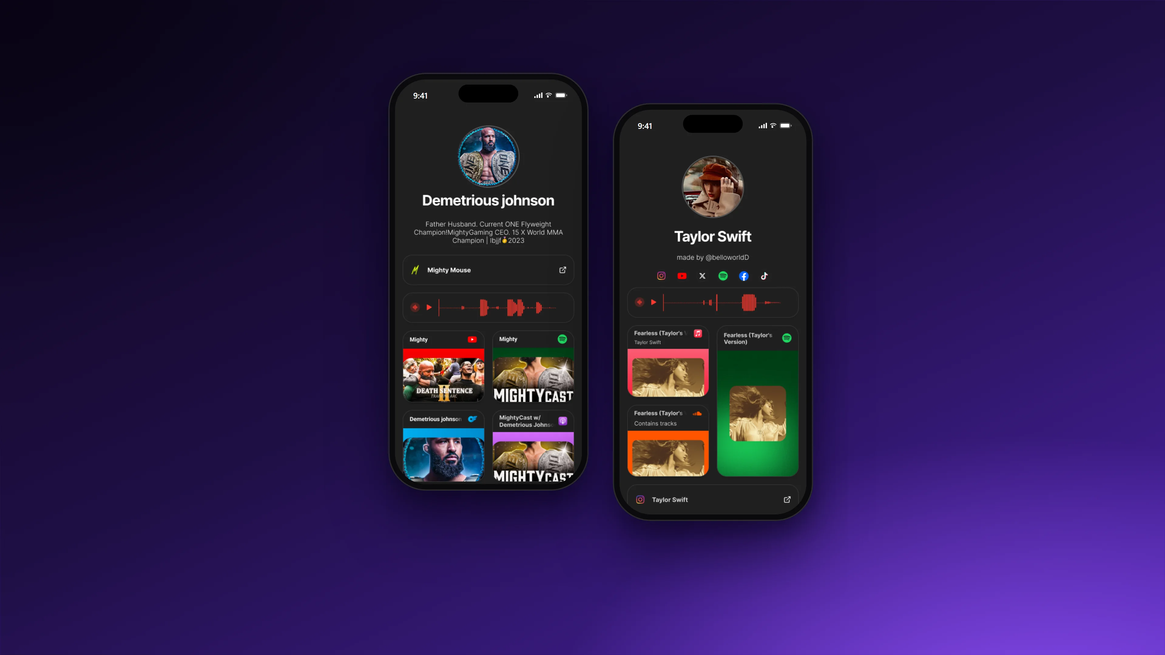Touchh.it — pages link in bio sur mobile